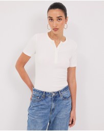 Calli - Garret Rib Henley Tee