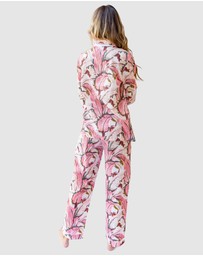 Sant And Abel - Women's Martinique® Pink Banana Leaf Long PJ Set