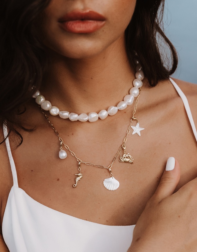 Wanderlust + Co - Keepsakes Pearl Gold Necklace