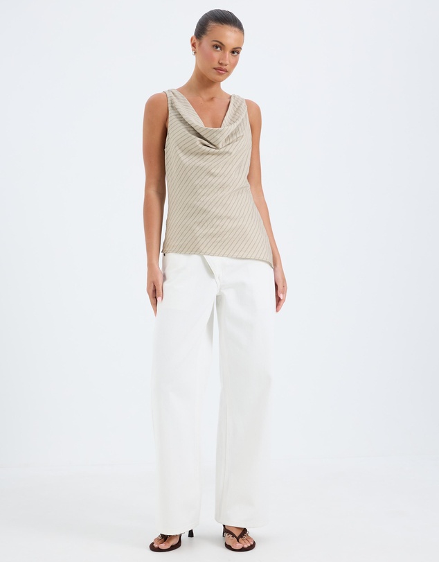 Calli - Frankie Stripe Cowl Neck Top