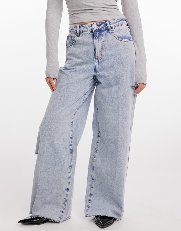 Dazie - All Mine Mid Rise Wide Leg Denim Jeans