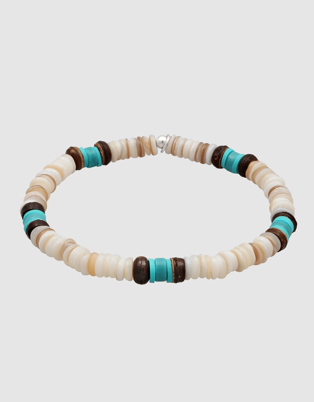 Kuzzoi - Turquoise Howlite and Shell Bead Bracelet