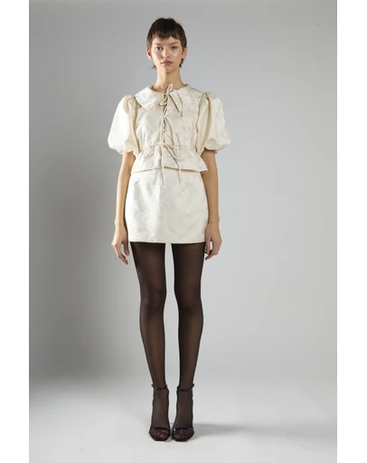 Glamorous - Cream Brocade A-Line Mini Skirt