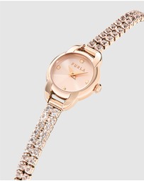 Furla - Mini Shape Rose Gold-Tone with Crystals Bracelet Watch