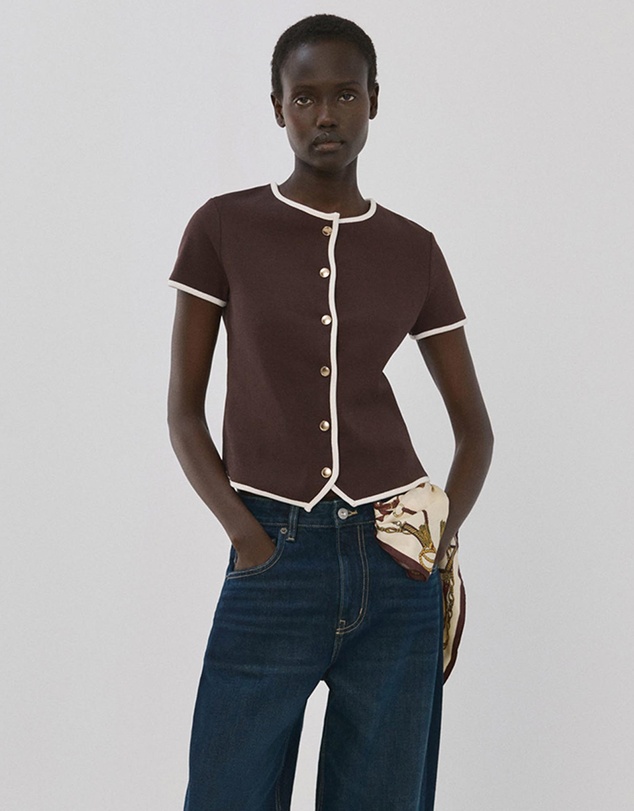 M.N.G - Buttoned Cotton T-Shirt