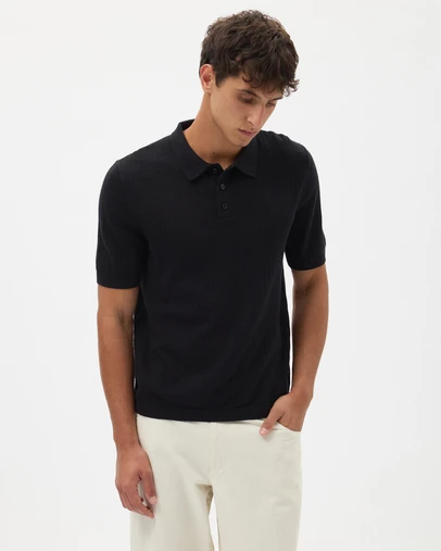 AERE - Organic Cotton Textured Polo