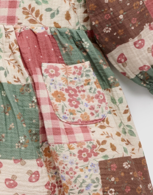 Purebaby - Patchwork Dress -Kids-Babies