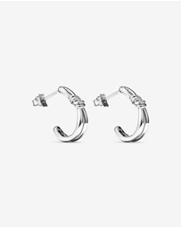 Michael Hill - Knot Half Hoop Stud Earrings in Sterling Silver
