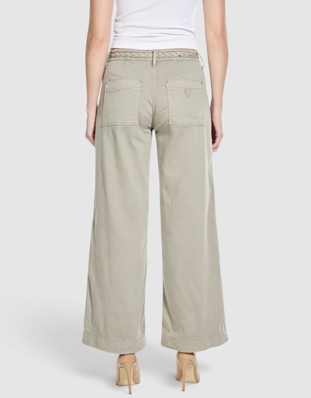GUESS - Mid-Rise Zoya Crop Wide-Leg Braided Pants