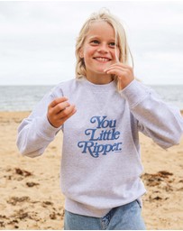 Skwosh - You Little Ripper Kids Crew Neck Sweat in Grey Marle