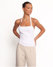 Petal & Pup - Yulissa Halter Knit Top - White
