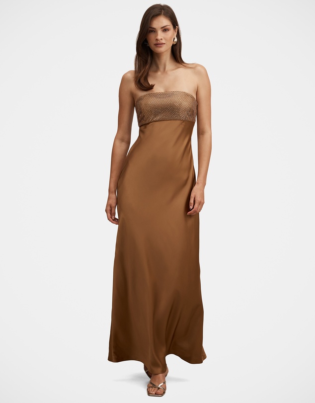 Forever New - Amina Embellished Satin Maxi Dress