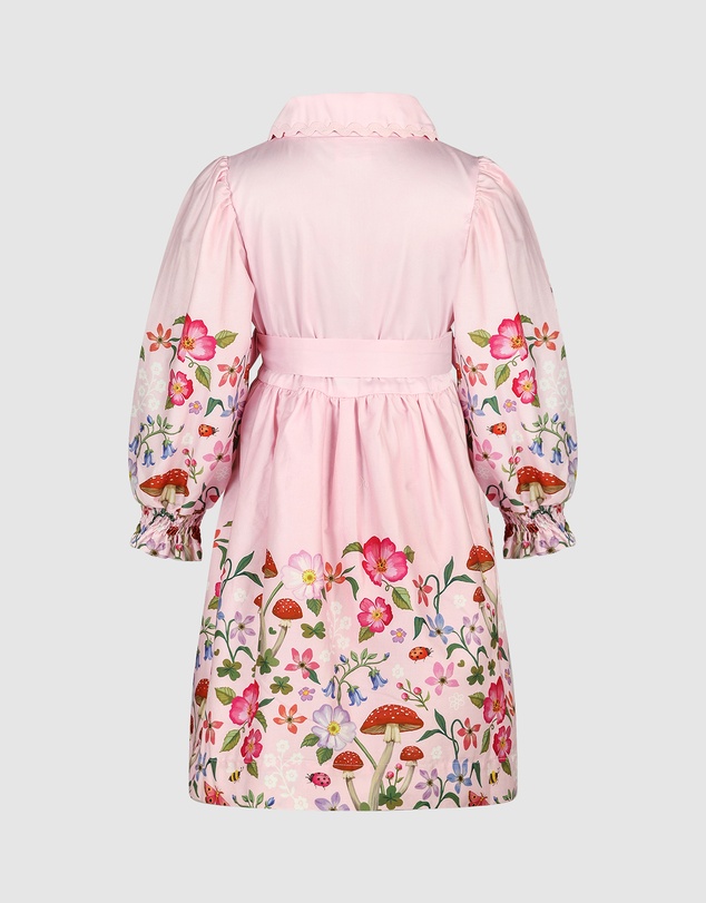Fleur Harris - 'Toadstool Border' Serene Shirt Dress in Peach