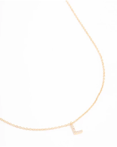 Lovisa - Gold Plated Cubic Zirconia Letter L Necklace