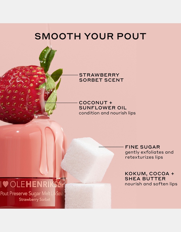 Ole Henriksen - Pout Preserve Sugar Melt Lip Scrub, Strawberry Sorbet