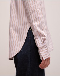 Trenery - Double Stripe Long Sleeve Shirt in Lilac