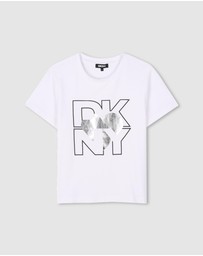DKNY - Logo Heart Short Sleeve T-Shirt - Kids-Teens