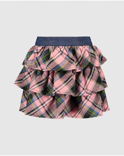 B.Nosy - Ruffle Check Skirt - Kids-Teens
