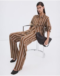 M.N.G - Pleated Striped Trousers