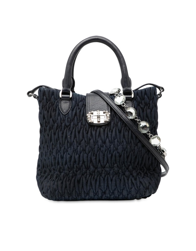 Pre-Loved by Azura Reborn - Pre-Loved Matelasse Denim Crystal Satchel