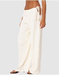 EDIKTED - Leoni Side Tie Cotton Gauze Pants