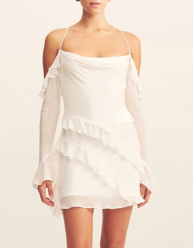 Shona Joy - Lira Long Sleeve Ruffle Mini Dress