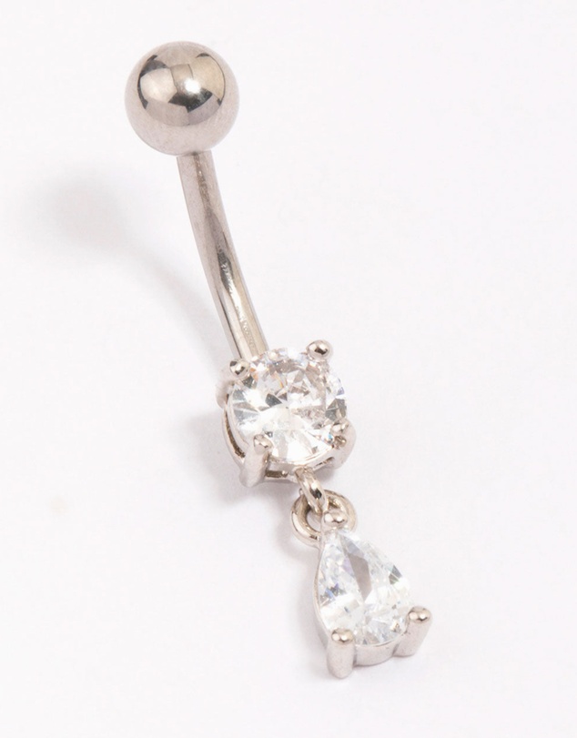 Lovisa - Surgical Steel Cubic Zirocnia Pear Drop Belly Piercing
