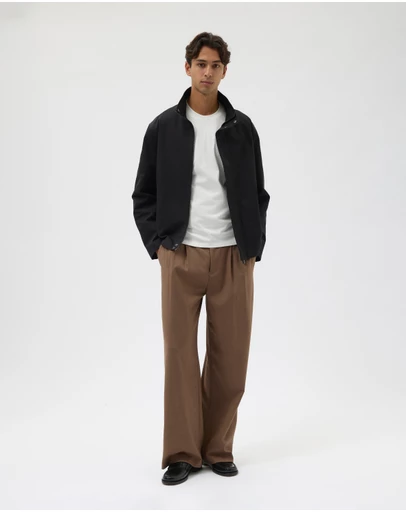 AERE - Cotton Funnel Neck Jacket