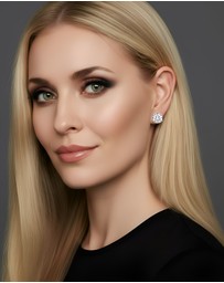 Georgini - Georgini Elegant Essentials 6.5mm Round Hidden Halo Stud Silver
