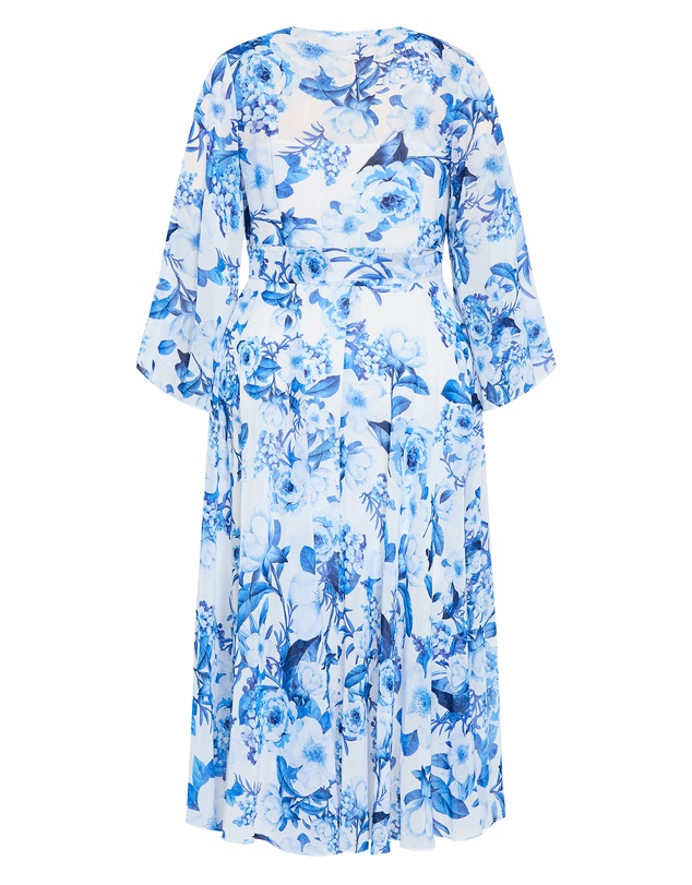 City Chic - Plus size Fleetwood Bluebell Print Maxi Dress - bluebell