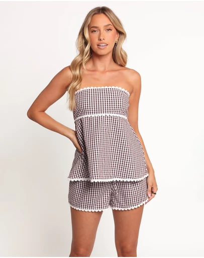Petal & Pup - Kyle Two Piece Set - Chocolate Gingham