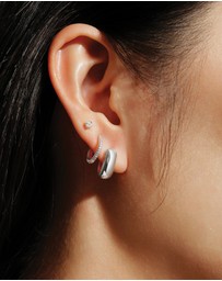 Ania Haie - Ania Haie Silver Mini U-shaped Huggie Hoop Earrings