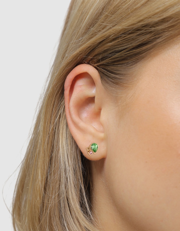 Elli Jewelry - Crystal Symphony Stud Earrings in Gold-Plated 925 Silver