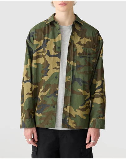 Bassike - Drop Shoulder Camo Shirt