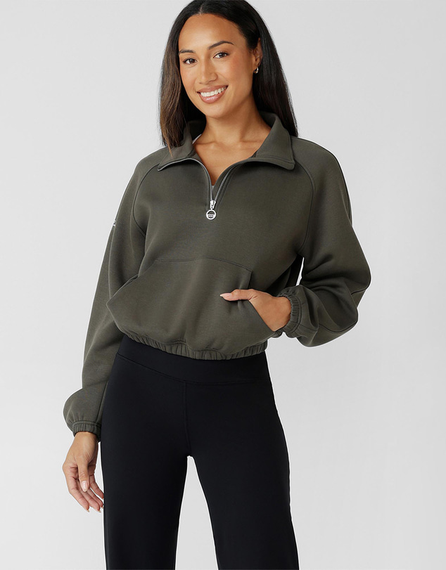 Revibe - Repaired Lorna Jane Team Player Quarter Zip Sweat - AU 12