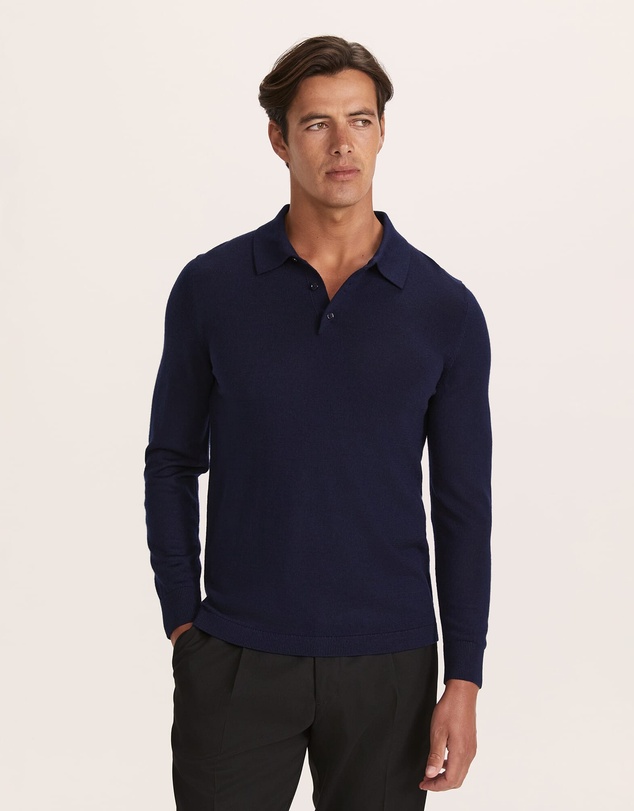 SABA - Franklin Merino Wool Long Sleeve Polo