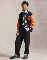Polo Ralph Lauren - Argyle Print Cotton Mesh Polo Shirt - Teens