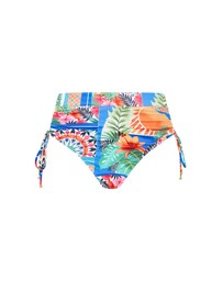City Chic - Positano Print Hi Waist Bikini Brief - blue