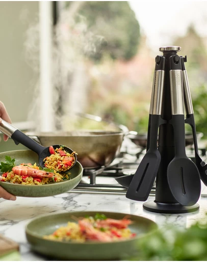 Joseph Joseph - Elevate™ Carousel Stainless Steel Silicone 5-piece Utensil Set with Rotating Storage Stand