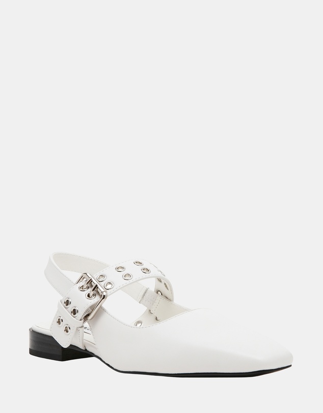Steve Madden - Believer White Leather Flats