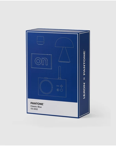 Lexon - Lexon GIFT Set PANTONE - Includes Mino+ Mini Speaker, Flip Classic Clock, Mina M Lamp, Thykho 3 Speaker - Classic Blue