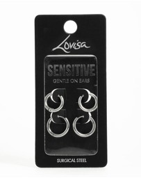 Lovisa - Surgical Steel Thick Hoop Earrings 2-Pack