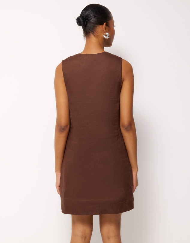 AERE - Orla Linen U-Neck Mini Dress