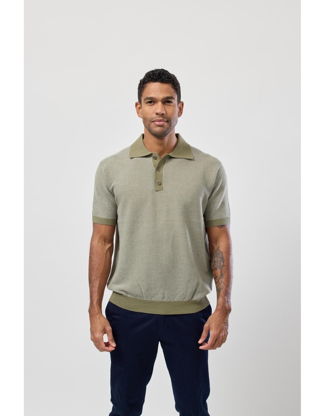 Brooksfield - Stripe Knitted Polo