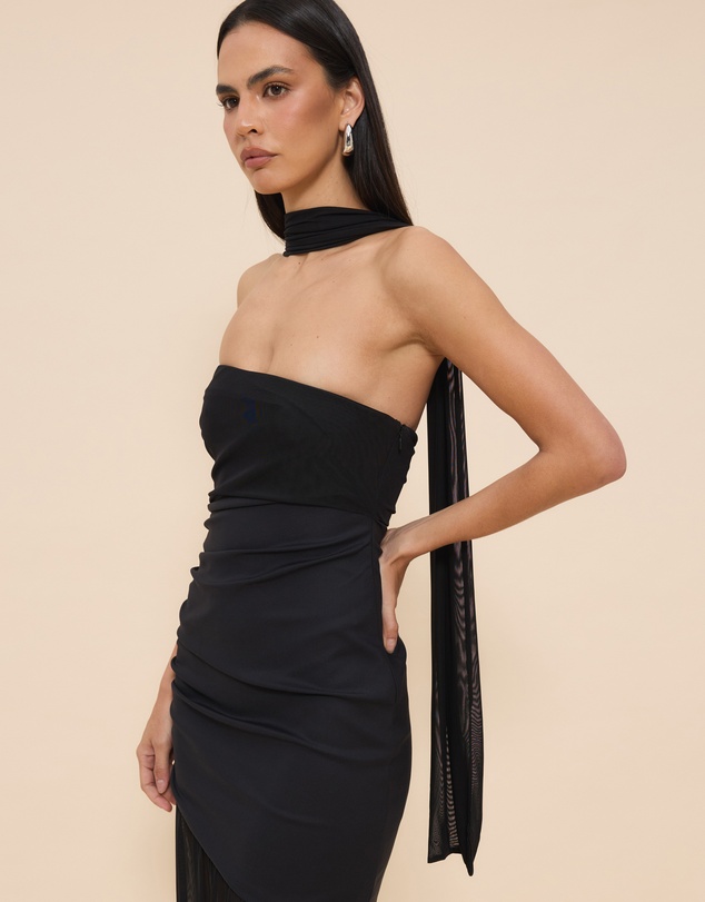 CHANCERY - Bree One Shoulder Self Scarf Maxi Dress