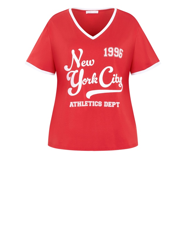 City Chic - Plus sizeGame On Tee - red
