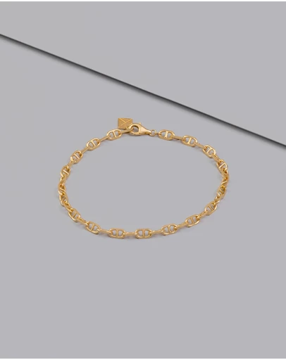 Wanderlust + Co - Petite Link Anchor 14K Gold Vermeil Bracelet