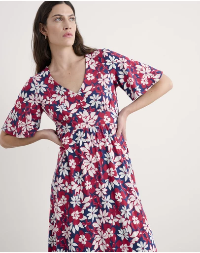 Seasalt - Seasalt Cornwall Seashore Floral Yacht Chateaux Dress (Half Sleeve)