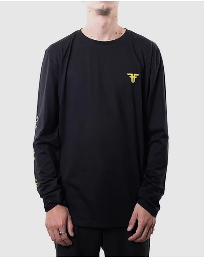 Fallen Footwear - Fallen Footwear Men Circle Logo L/s Tees Regular Fit Black/Yellow