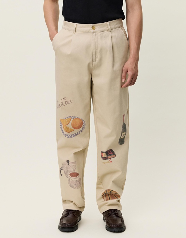 Les Deux - Romeo Pleated AOP Canvas Pants